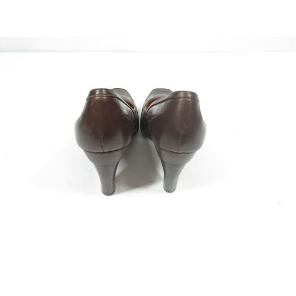 Sofft Leather Croc Square Toed Heels Pumps Brown Women  Size 9 - Picture 6 of 9